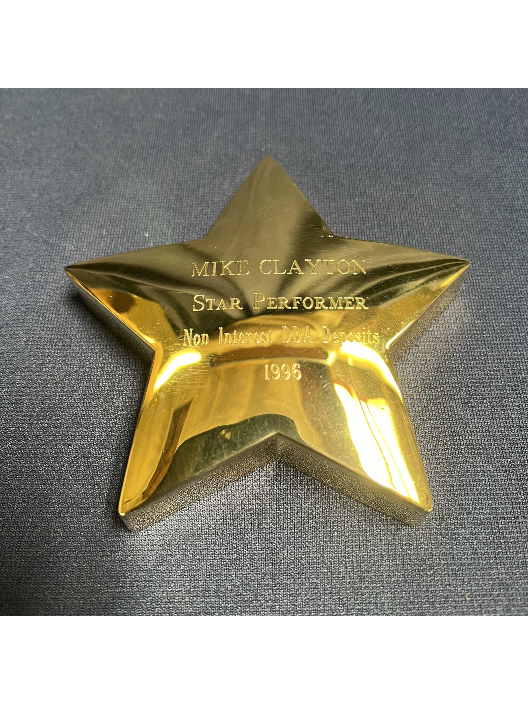 Gold Star Paperweight