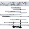 3-Piece White Samurai Sword Set