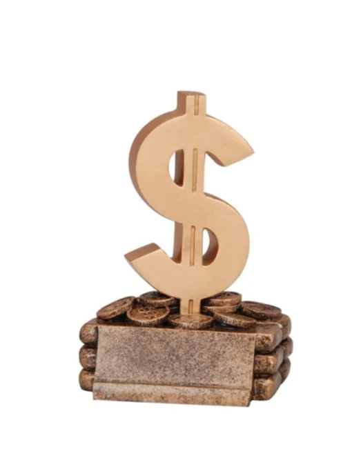 Gold Dollar Sign Trophy