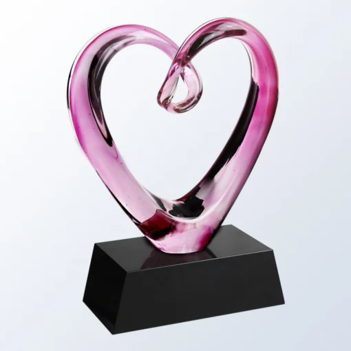 Pink Heart Glass Award