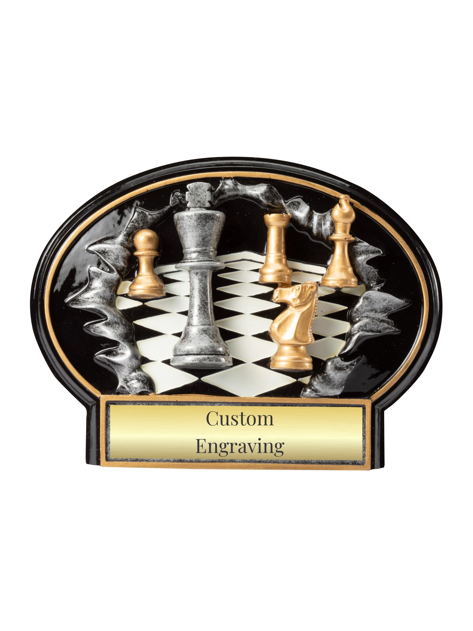 Color Oval Chess Plaque