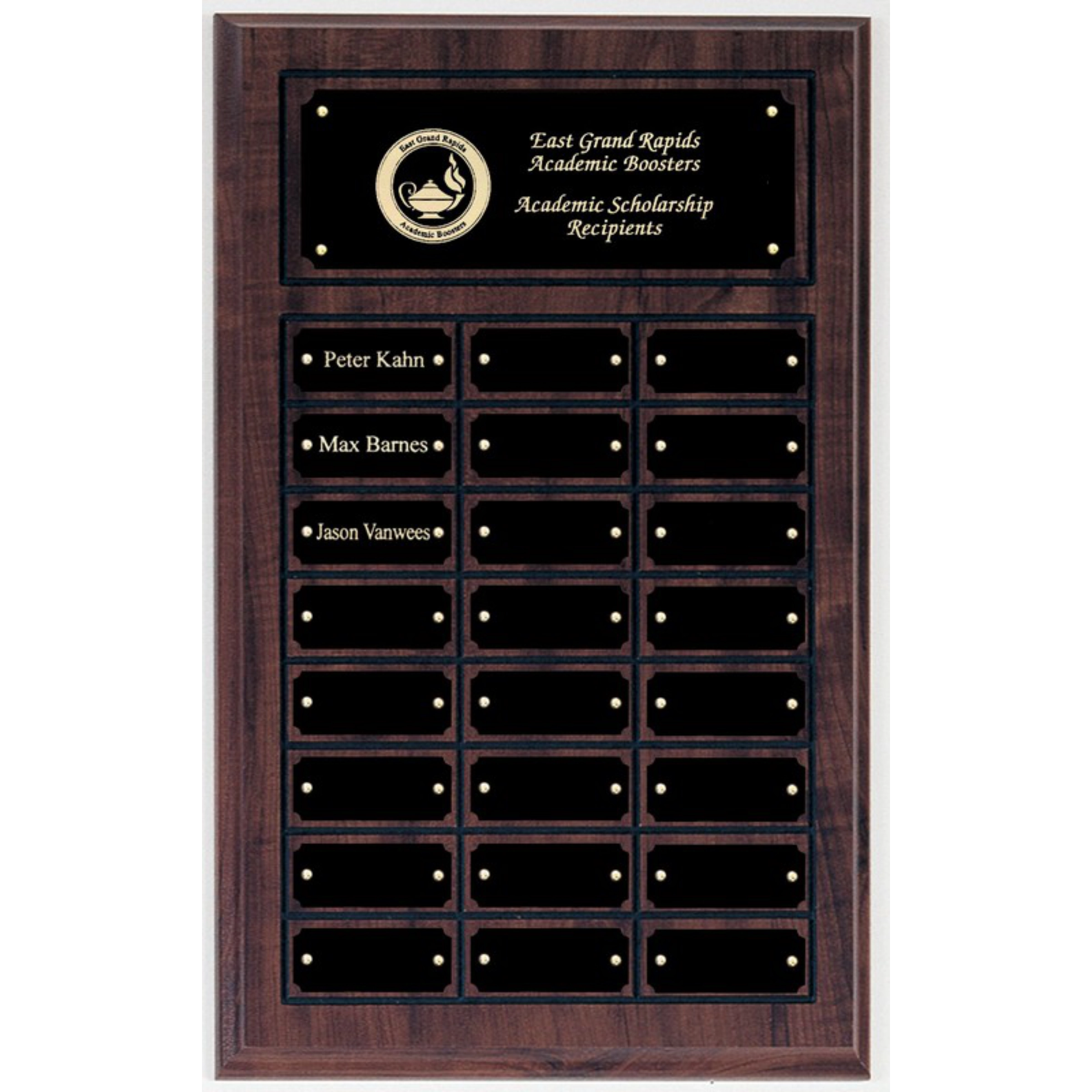 Cherry Finish 24 Plate Perpetual Plaque