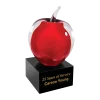 Glass Apple on Black Base