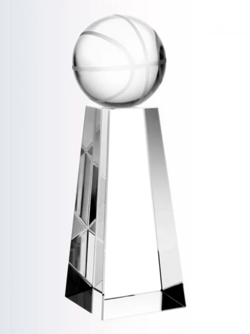 Crystal Tower Basketball Trophy