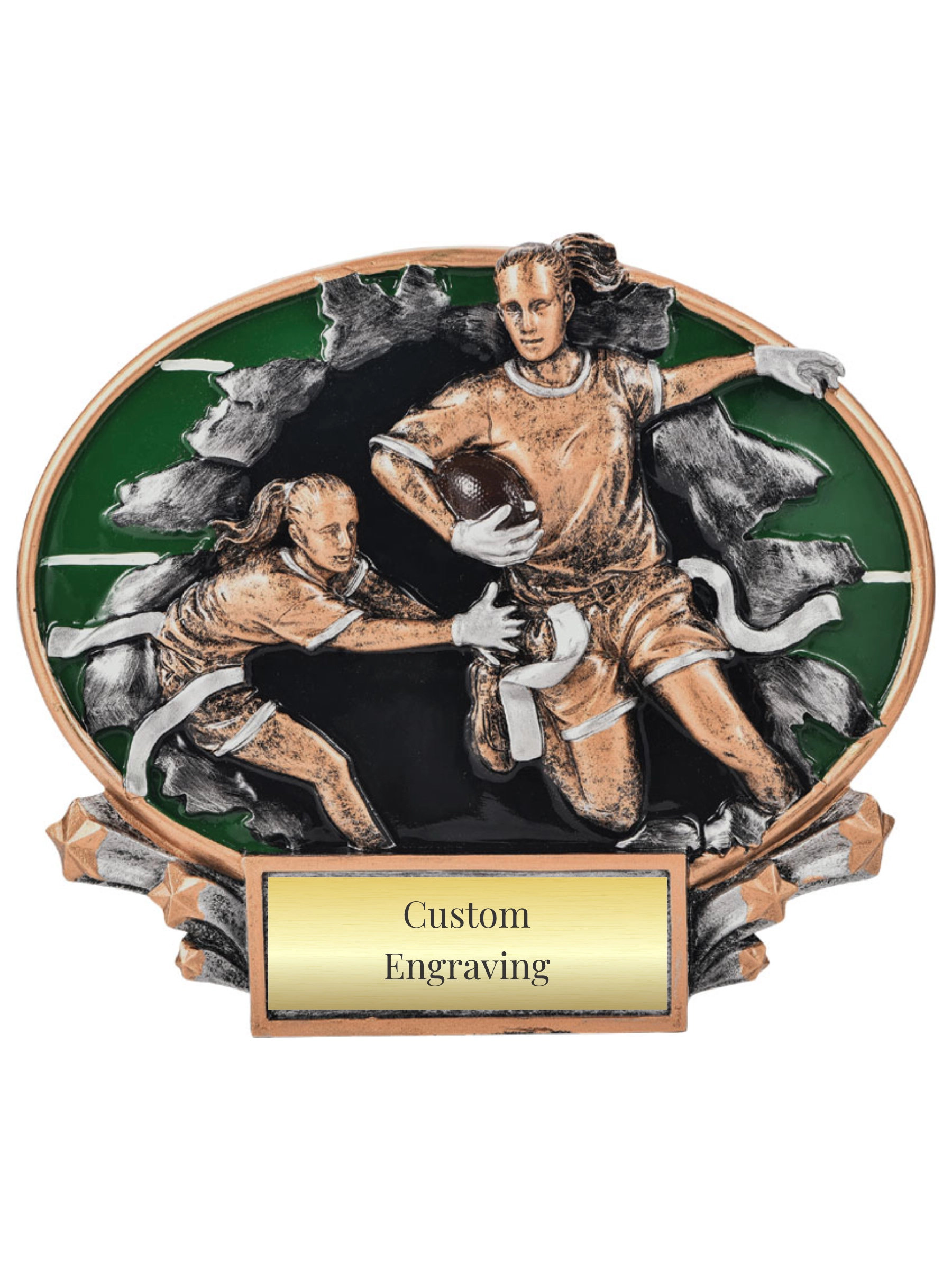 Oval Flag Football Plaque (Female)