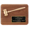 Walnut Plaque with Gold Gavel