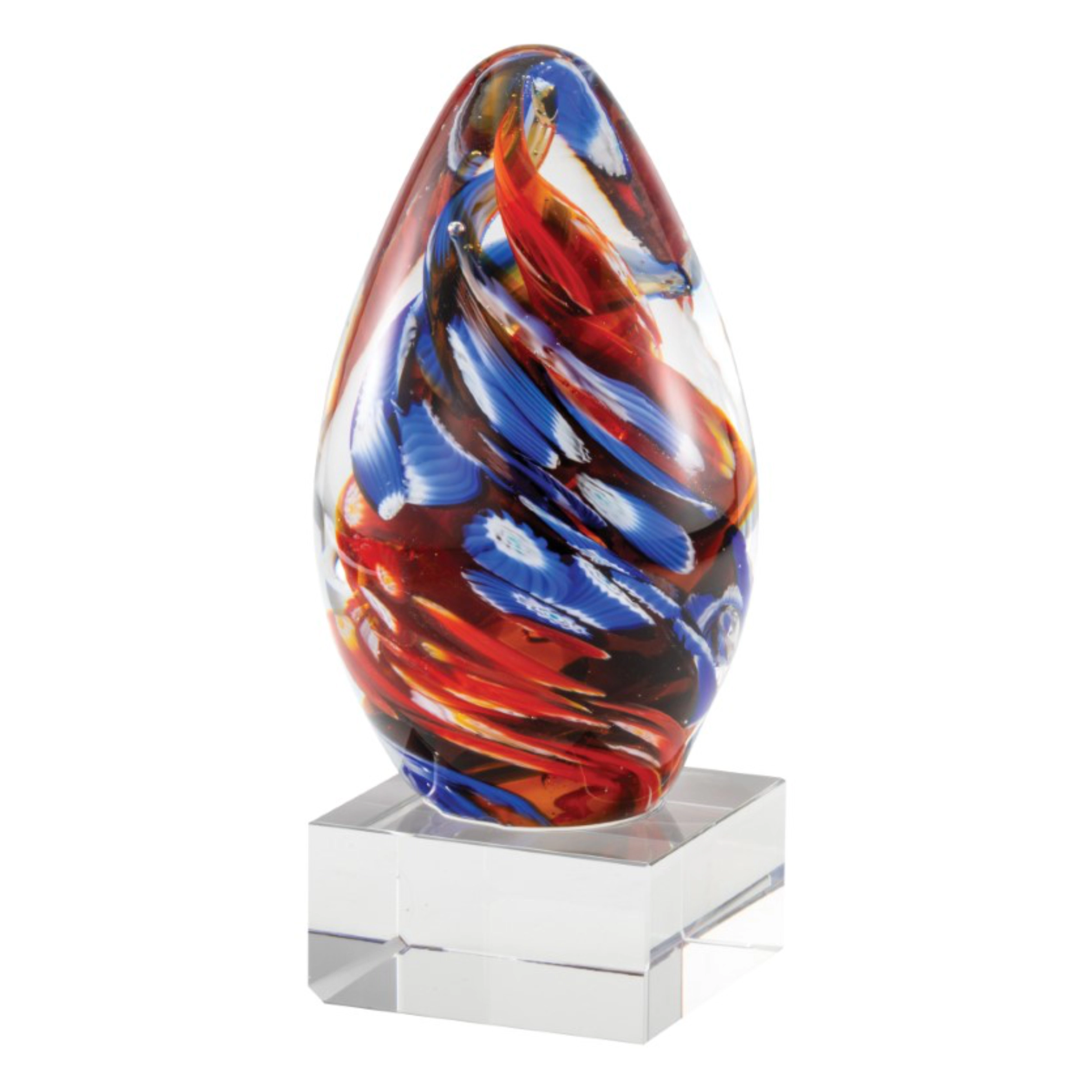 Blue Orange Swirl Glass Award