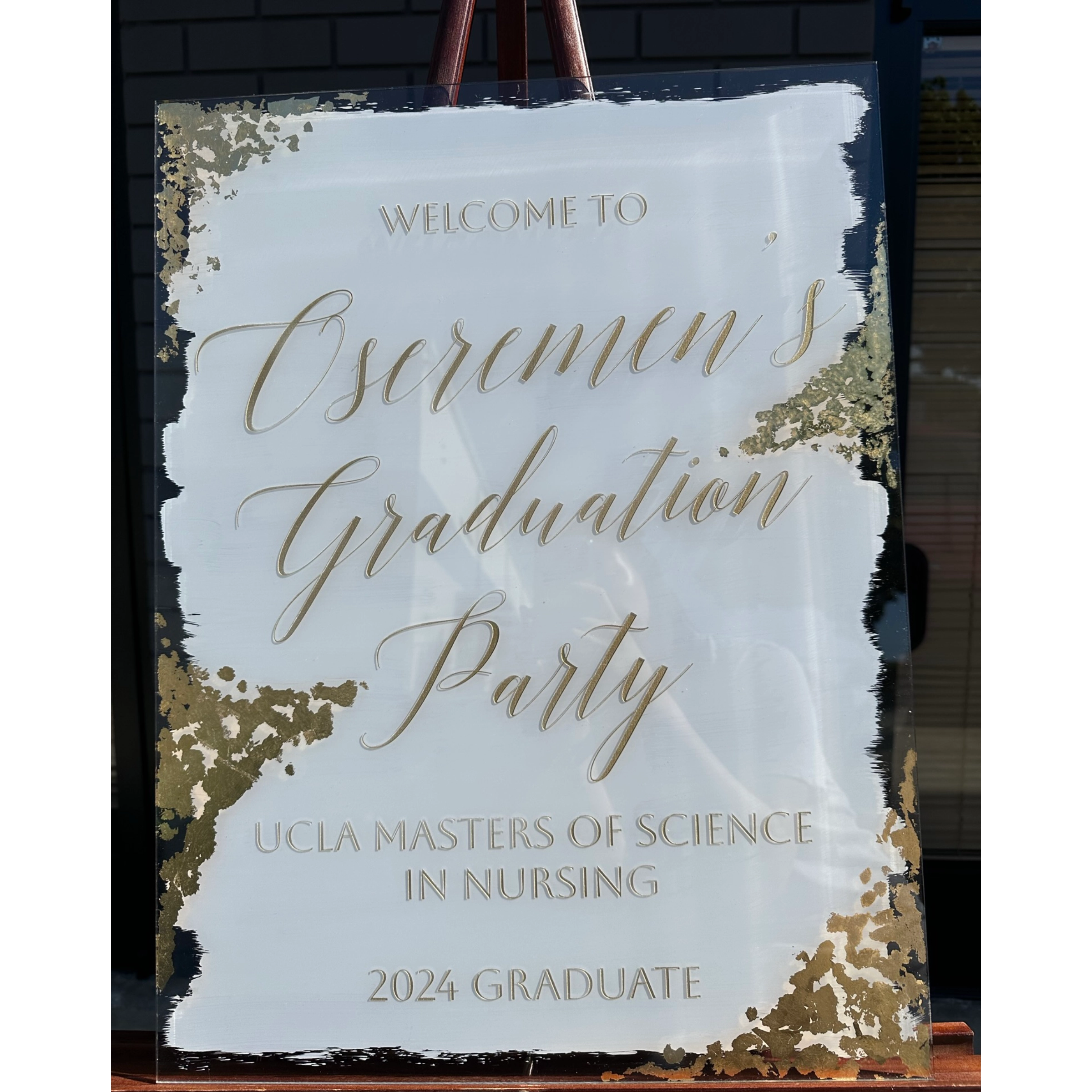 Gold Foil Grad Party Welcome Sign