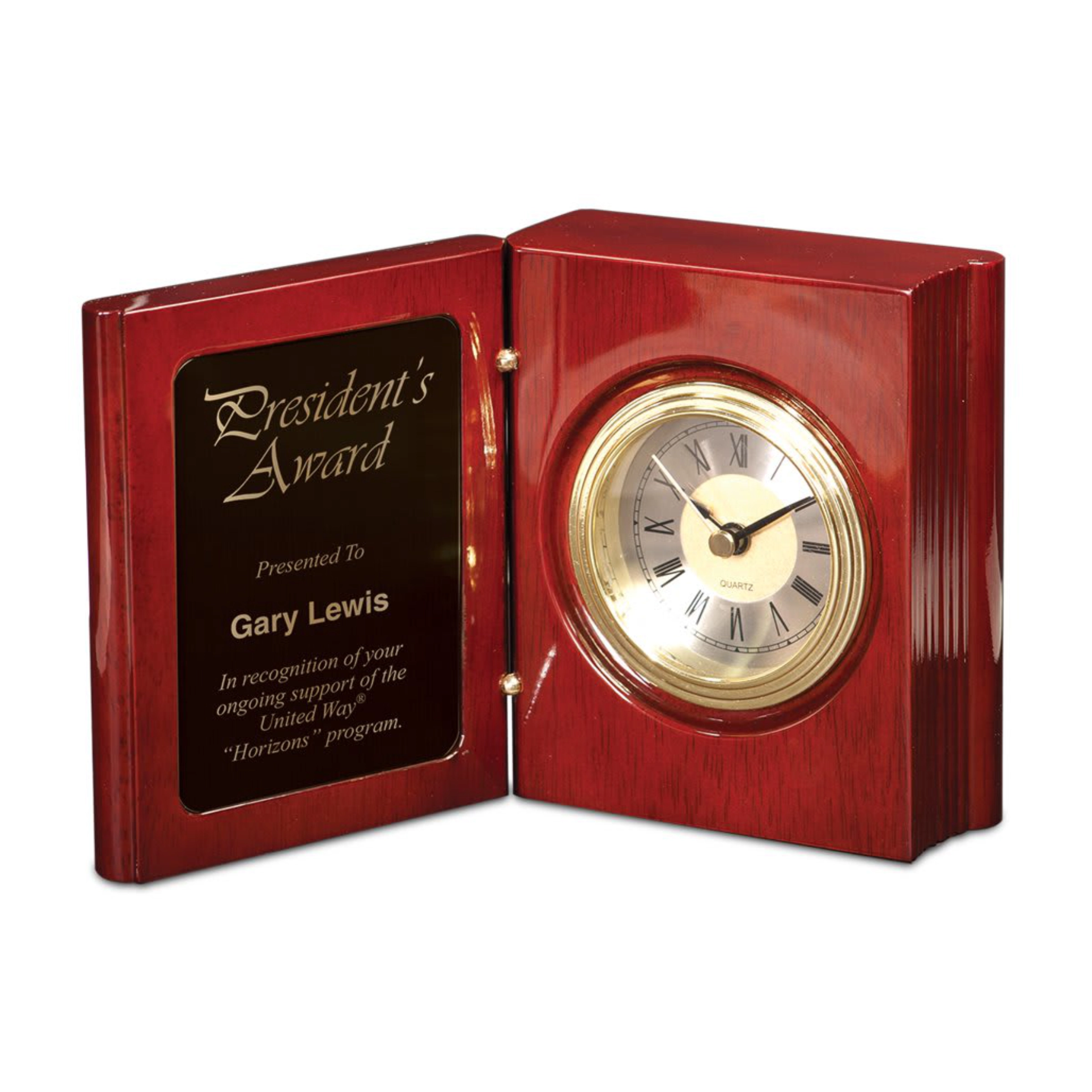 Rosewood Book Clock