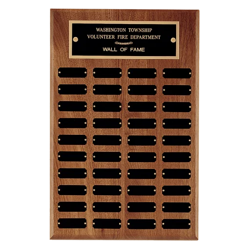 Walnut 40 Plate Perpetual Plaque