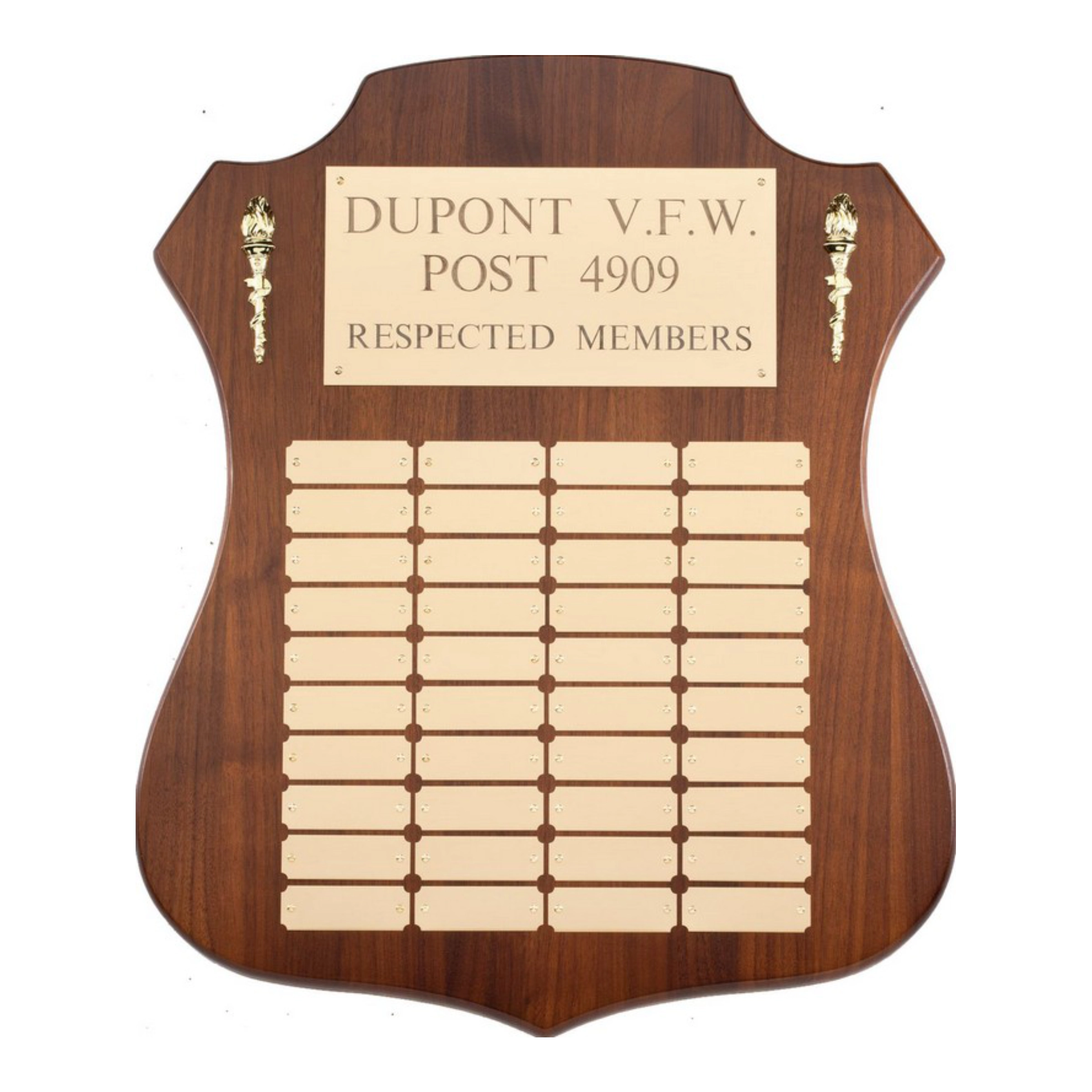 Walnut Shield Perpetual Plaque