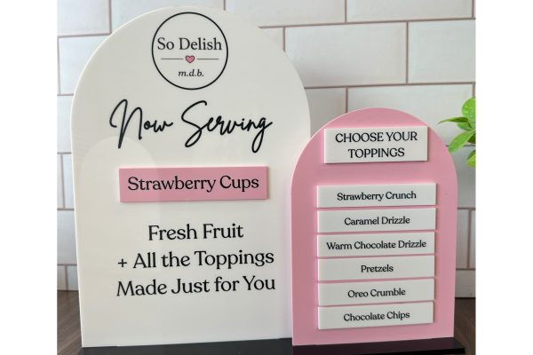 custom acrylic menu sign